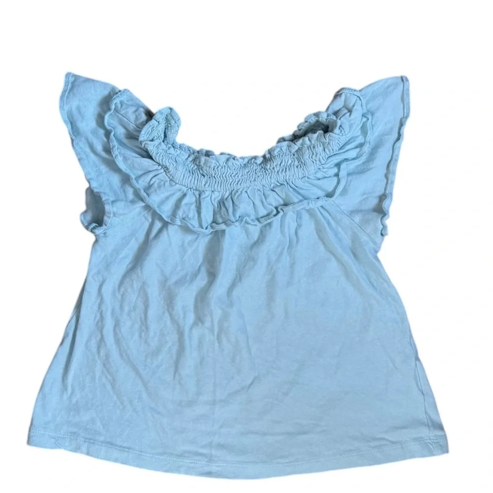 United Colors Of Benetton | Set of Two Kids Ruffled Tees Blue White, Large 9-10Y